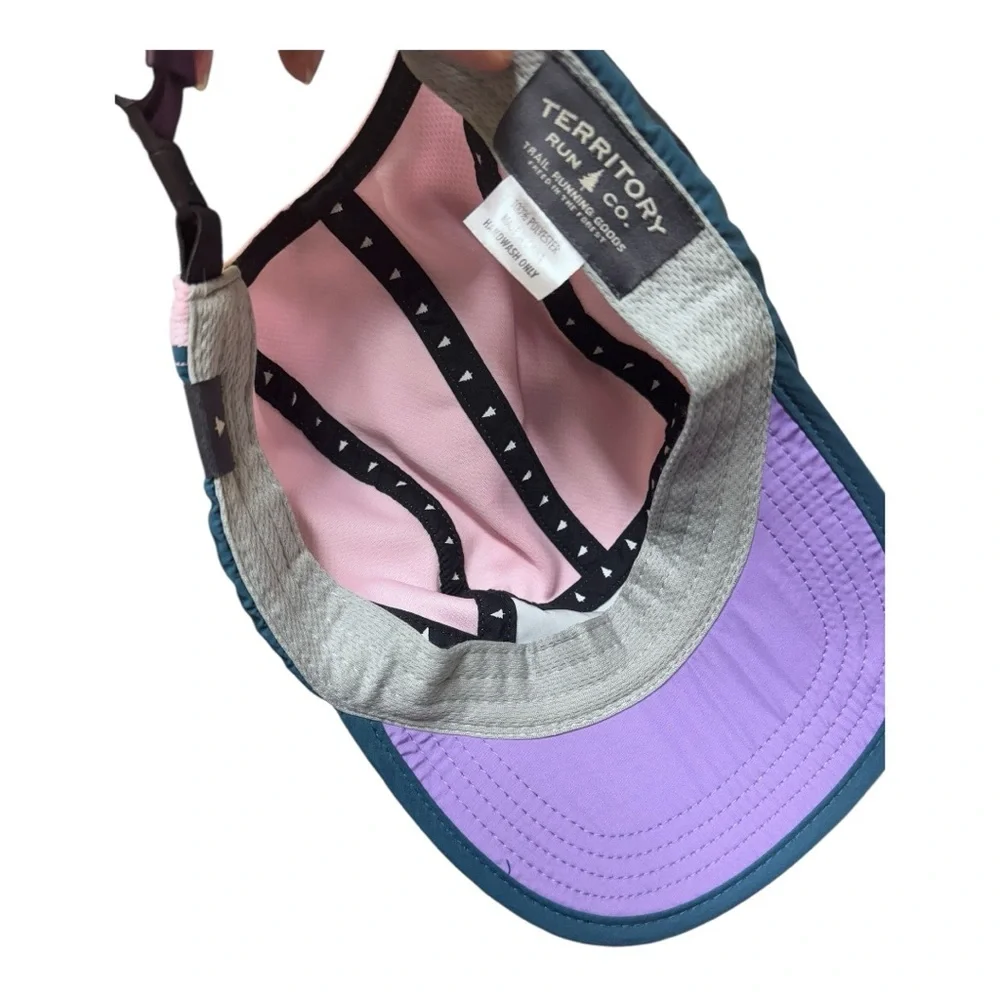 Territory Run Co Summit Canyon Pink and Purple Five Panel Running Hat